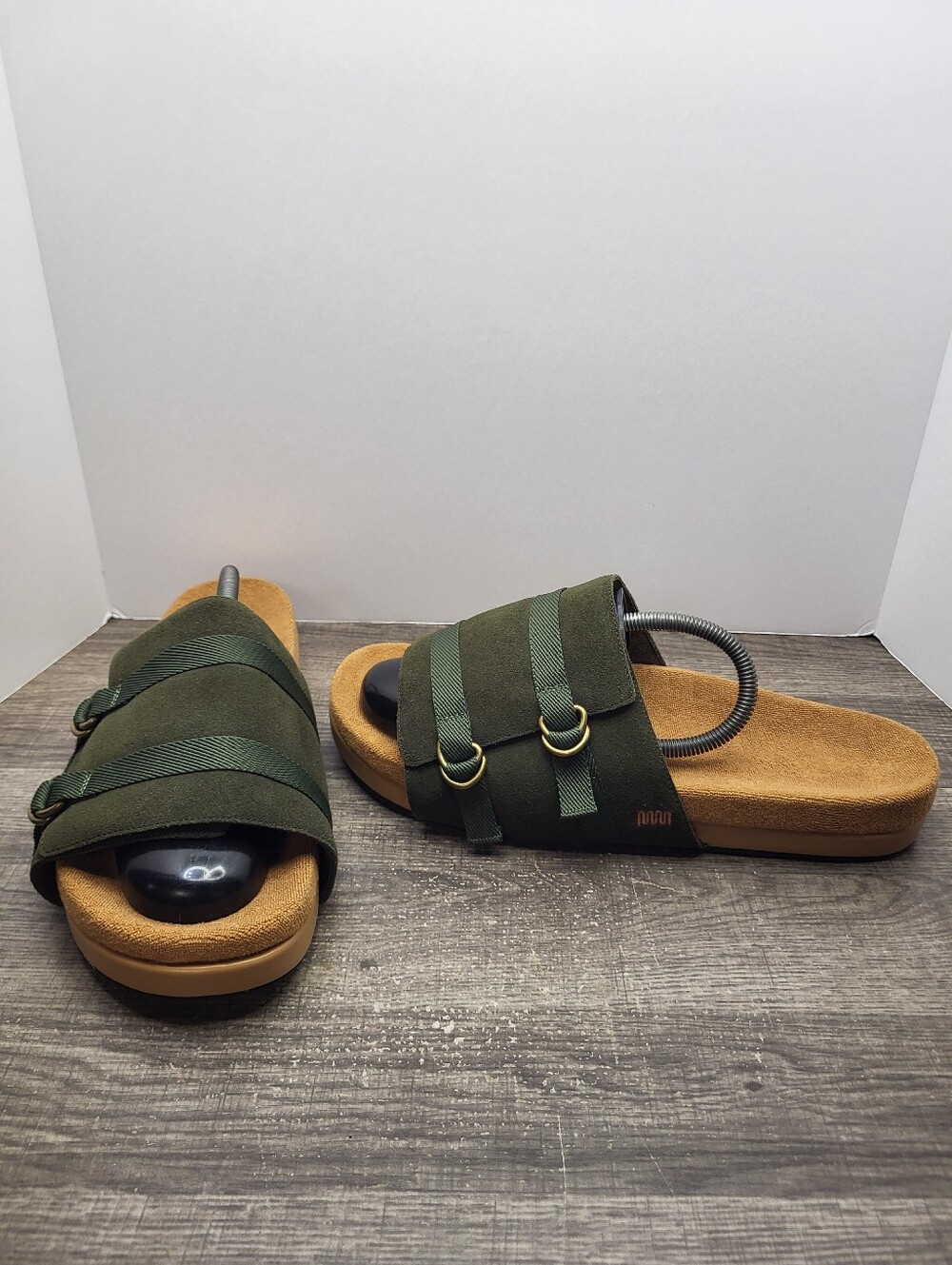 Commbi The Rhoads Slide Green Suede Men's Size 12 Comfort Casual